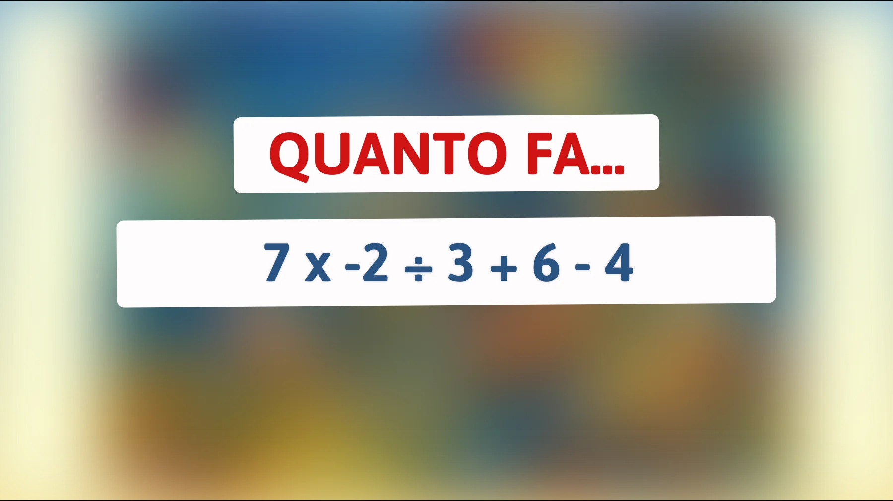 "Puoi risolvere questo rompicapo matematico che lascerà perplessi il 99% delle persone?""
