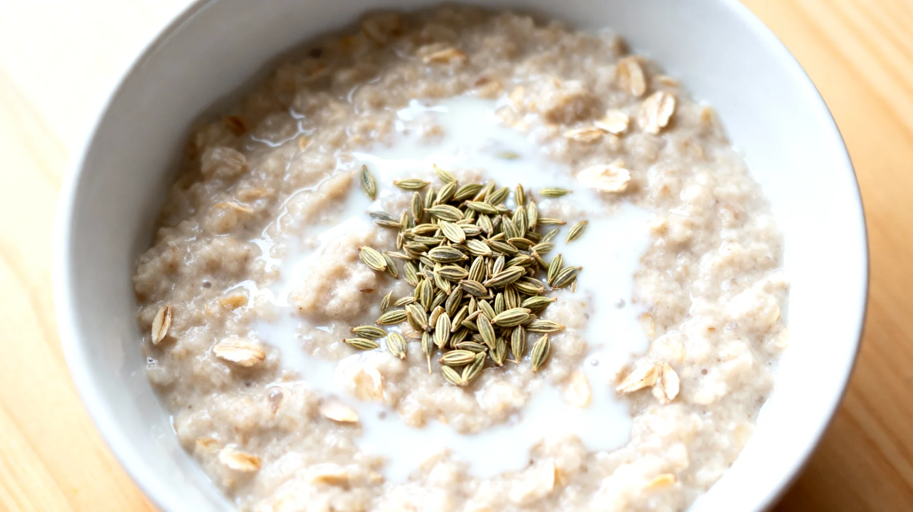 Porridge di avena con semi di finocchio e kefir"