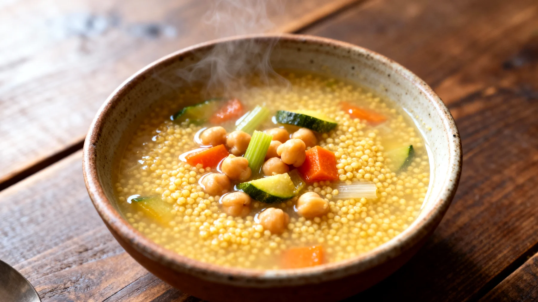 Zuppa di miglio con ceci e verdure di stagione"