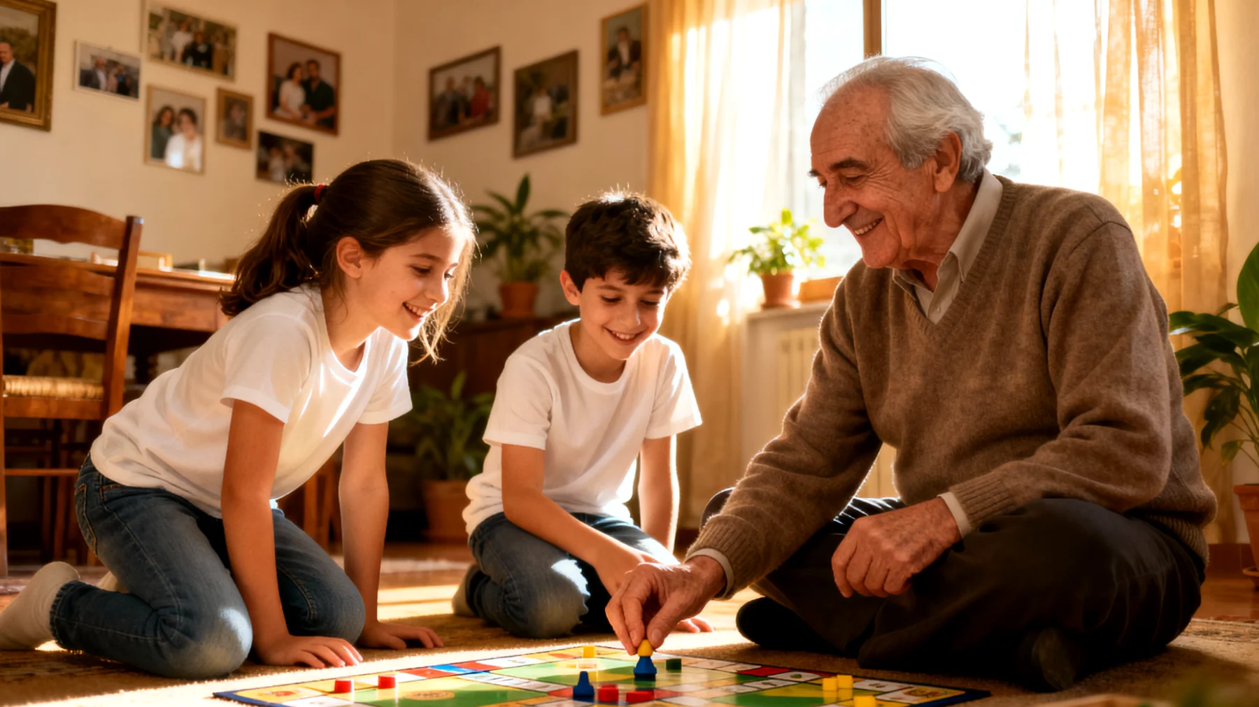 Il nonno desidera creare momenti significativi con i nipoti bambini ma fatica a trovare attività che catturino la loro attenzione e costruiscano un legame profondo, limitandosi spesso a incontri superficiali"